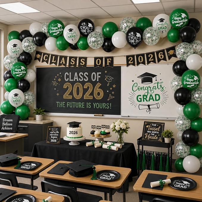 Graduation Balloons Green - Image 5
