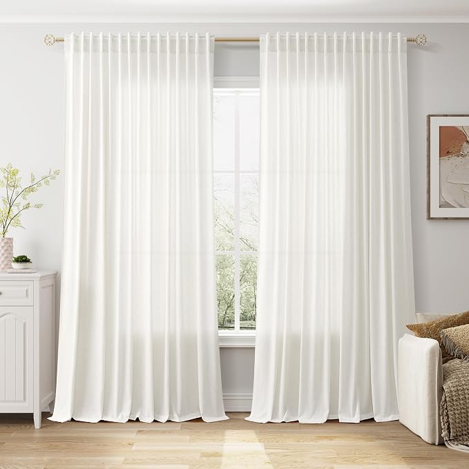 Extra Wide 100x108 Inch Linen Curtains by Nanspring