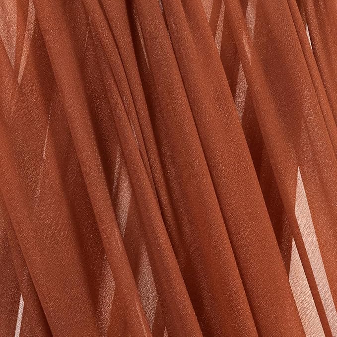 Terracotta Fall Thanksgiving Elegant Arch Draping Fabric Outdoor 1 Panel 29" × 20Ft Sheer Chiffon Curtain Drapes for Wedding Ceremony Birthday Party Garden Brunch
