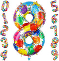 40 Inch Number 8 Balloon Colorful Foil Balloons by TNCDJKPA