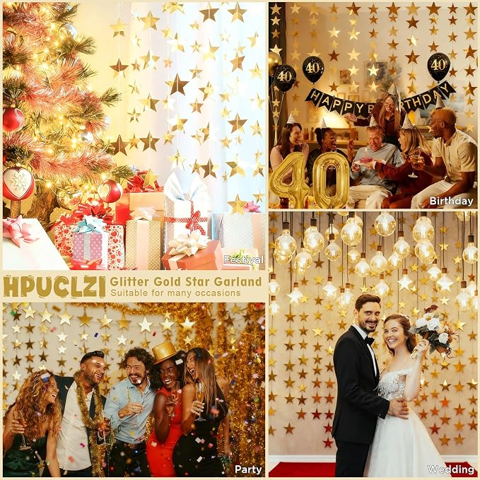 6PCS Gold Star Garland Decorations - Image 4