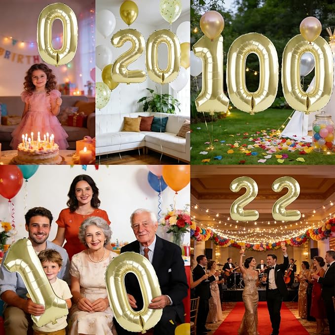 40 Inch Number 100 Balloons for 100th Birthday Party Decorations, 0-100 - Image 7