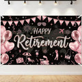 Happy Retirement Backdrop for Women by NIUBEHOHO