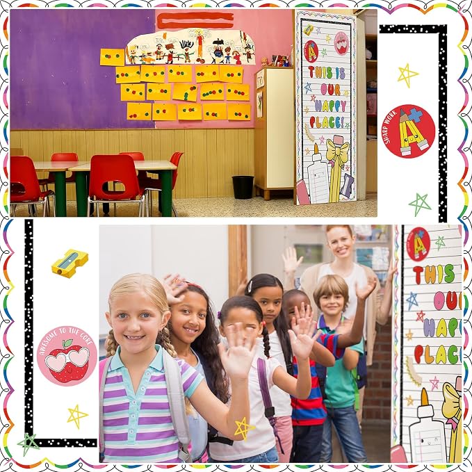 HunnmingRe Composition Notebooks Line Classroom Decor First Day of School Door - Image 6