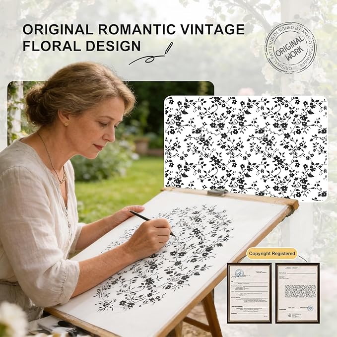 Anmao Vintage Lace Sheer Curtains 63 Inches Long - Image 3