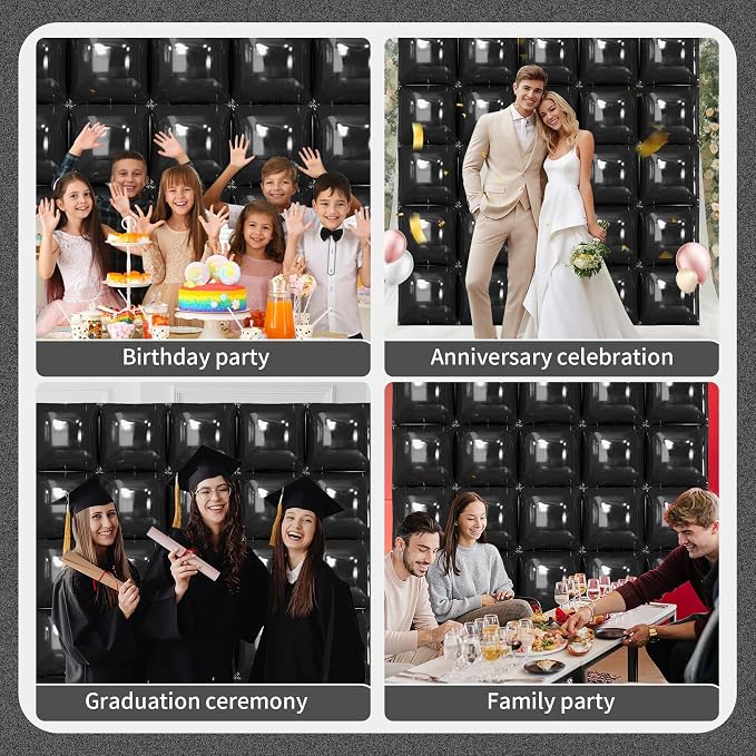 50 Pcs Square Foil Balloons 22 Inch Square Mylar Balloons, Metallic Square - Image 5