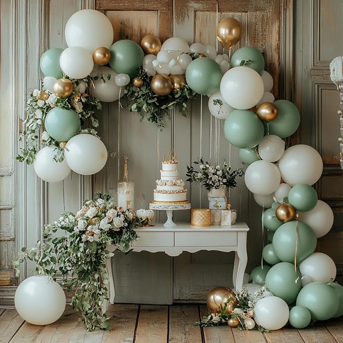 PartyWoo Sage Green Balloon Arch Kit 152pcs Different Sizes 18 12 10 5 Inch | - Image 5