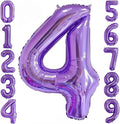 Purple 4 Balloon Number, 40 Inch Number 4 Balloon Big Purple 4 Foil Mylar by BBPOOL
