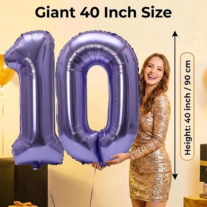 Number 10 Balloon Foil Mylar Balloons - Image 4