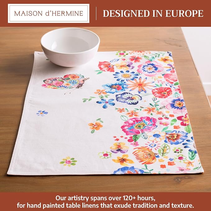 Maison d' Hermine Placemats Set of 4 Reusable 100% Cotton | Cloth Place Mats - Image 2