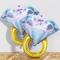 Diamond Ring Foil Balloons 2pcs, Mylar Engagement Ring Balloons by Togvu