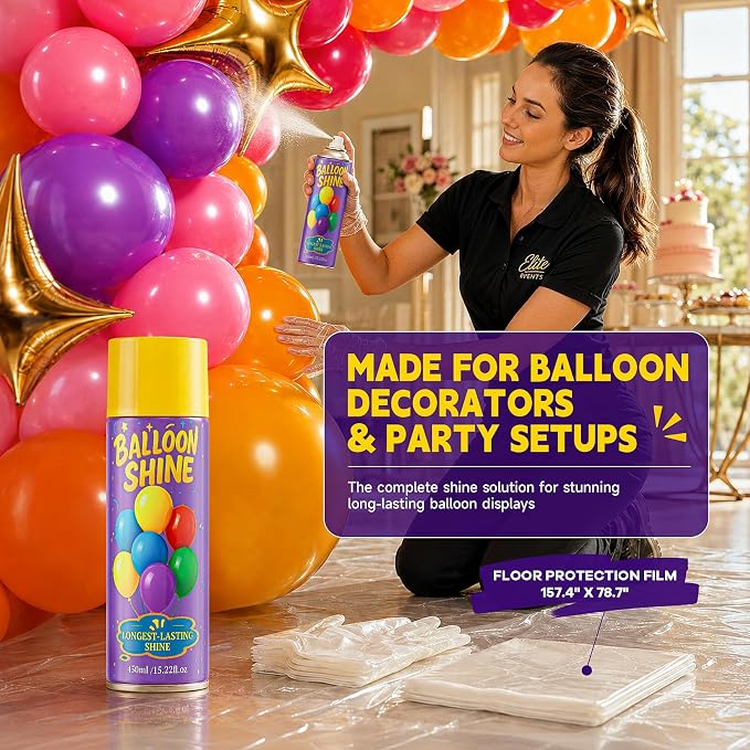 Balloon Shine Spray for Party : 15 oz Balloons Spray Silicone for Father's - Image 2