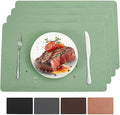 Vinyl Green Placemats Set of 6 Wipeable Waterproof Table Mats | Heat Resistant by BxzanDya-LifeSmartMaker