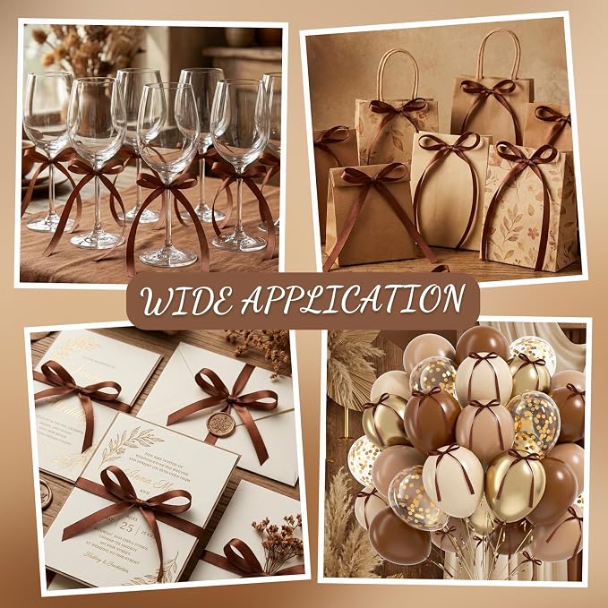 30 Pack Brown Bow Cake Toppers Ribbon Bows - Image 7