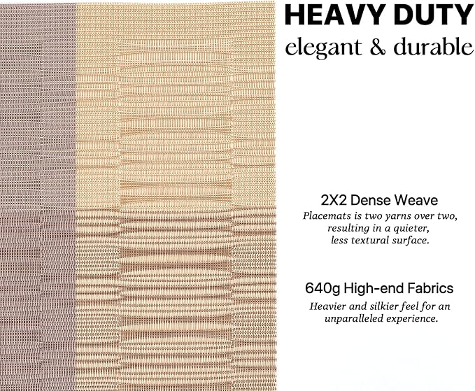 LEXMORE Placemats Set of 4 Vinyl/Plastic Woven Place Mats - Image 3