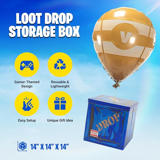 Loot Drop Box with Yellow Balloon – Large 14” Gift Box - Image 3