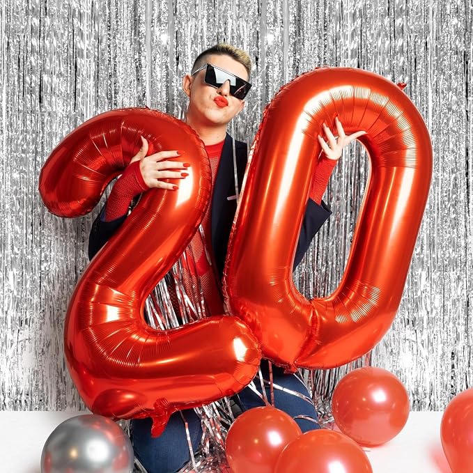 Red Number 60 Balloon 40 Inch - Image 7