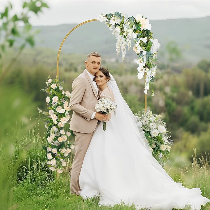 7.2FT Wedding Arch Backdrop Stand and Cover Set, Metal Balloon Arch Stand and - Image 6