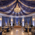 6 Panels Dark Blue Ceiling Curtains by Unknown