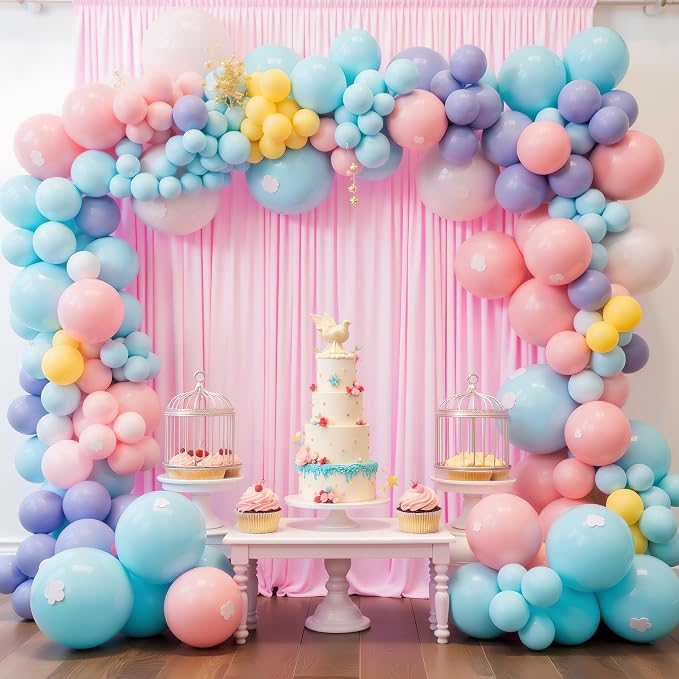 Asee'm Pink Backdrop Curtains Drapes - Image 5