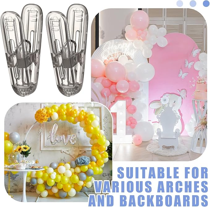 LemonRoad 20 Pack Balloon Arch Clips Plastic Spring Clamps 2.4 Inch Heavy Duty - Image 4