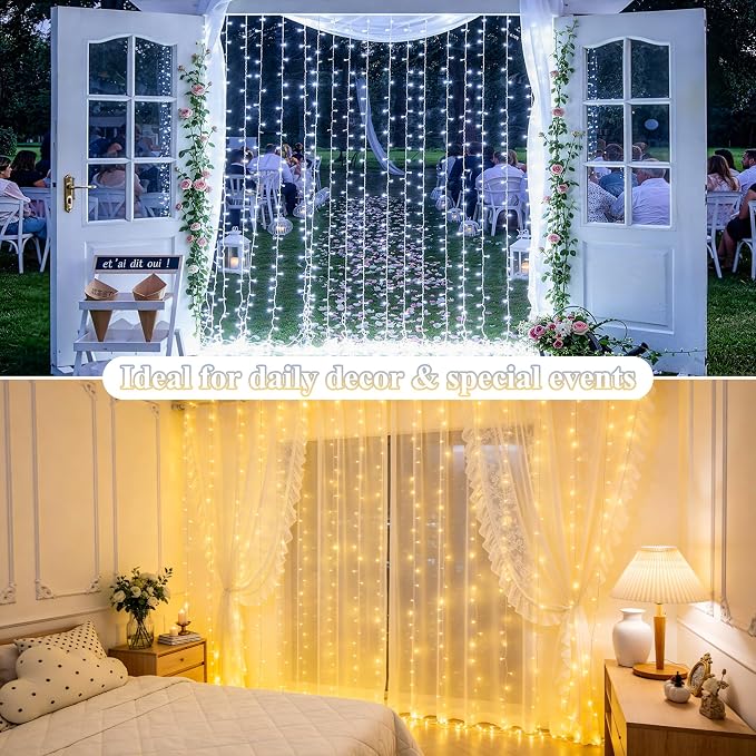 JMEXSUSS RGB Curtain Lights, 300 LED 9.8×9.8FT Color Changing String Lights | - Image 6