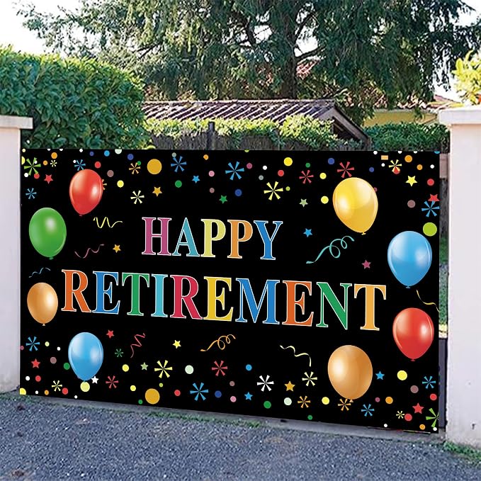 Happy Retirement Backdrop with 70.8"X43.3"，Large Happy Retirement Banner - Image 7
