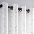 Taisier Home Silver Foil Print Linen Textured Curtains Geometric Dots Pattern by TaisierHome