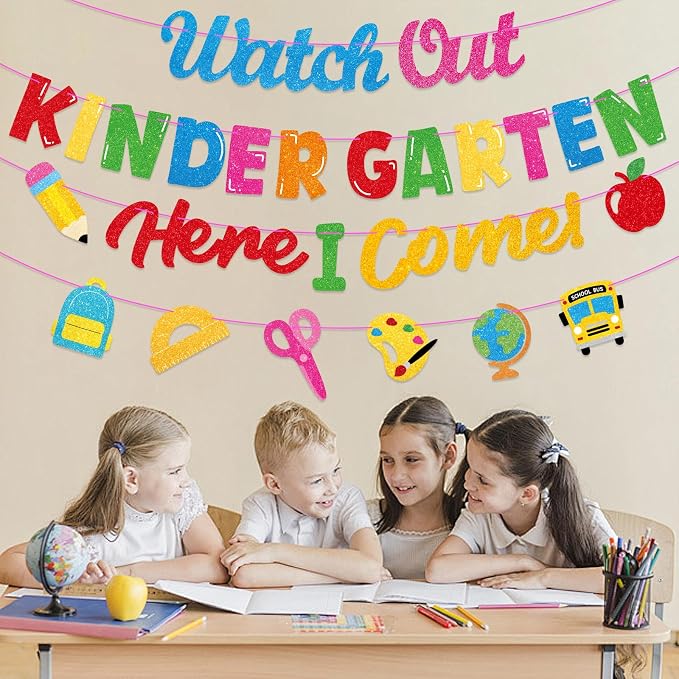 Watch Out Kindergarten Here I Come Banner Decor, First Day of Kindergarten - Image 7