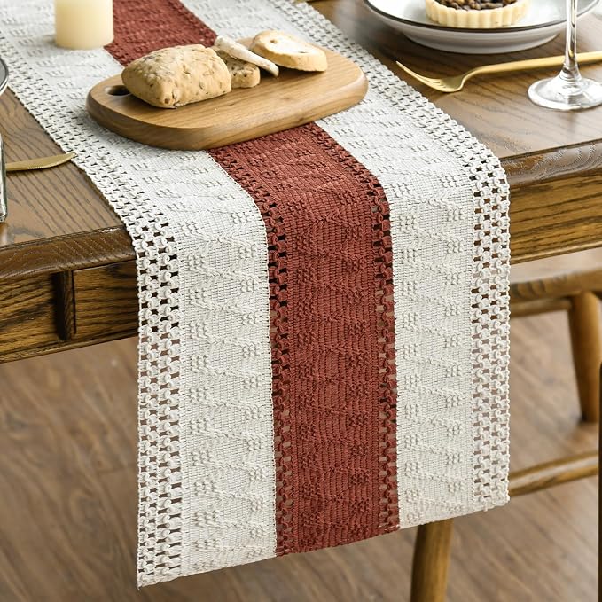 Artoid Mode Caramel Farmhouse Rustic Table Runner 12x36 Inch | Seasonal Holiday by ArtoidMode