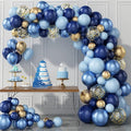 Archloon Blue Balloon Arch Kit, Macaron blue Balloons and Gold Confetti by Aarchloon