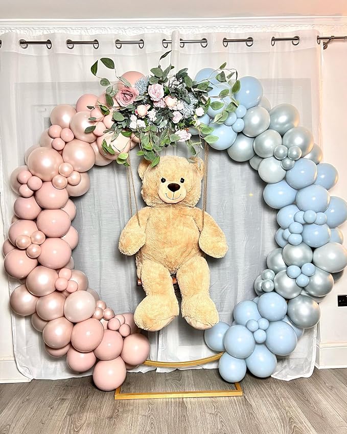 Double Stuffed Pastel Blue Balloons Different Size 115Pcs 5/10/12/18 Inch - Image 4