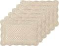 6 PC Quilted Placemats, 100% Cotton Fabric Washable Cloth Table Mats by MINUPWELLHome