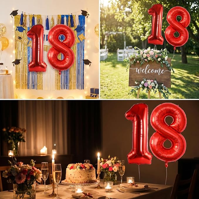 Number 18 Balloon Foil Mylar Balloons - Image 3