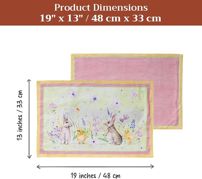 Maison d' Hermine Placemats Set of 4 Reusable 100% Cotton | Cloth Place Mats - Image 7