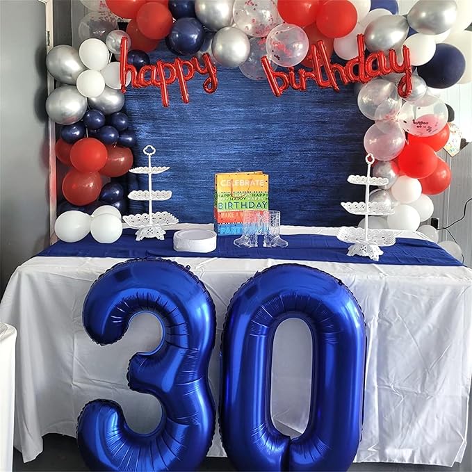 40 Inch Navy Blue Foil Balloon Number 9, Large Self Inflating Dark Blue Number - Image 5