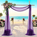 MDS Halloween Chiffon Draping Fabric - 1 Panel, 30" Wide x 50ft Long - Sheer Spooky Arbor & Canopy Drapery for Haunted House Backdrops, Party Ceilings, DIY Costumes & Themed Events - Cadbury Purple