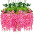 Artificial Wisteria Hanging Flowers-Fake Wisteria Flower Garland Silk Vines by WONICE