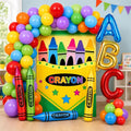 112PCS Crayon Balloon Garland Arch Kit Crayon Box Backdrop by Unknown
