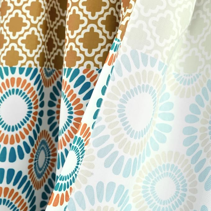 Lush Decor Bohemian Stripe Window Curtain Panels, Pair 52" W x 95" L Turquoise - Image 5