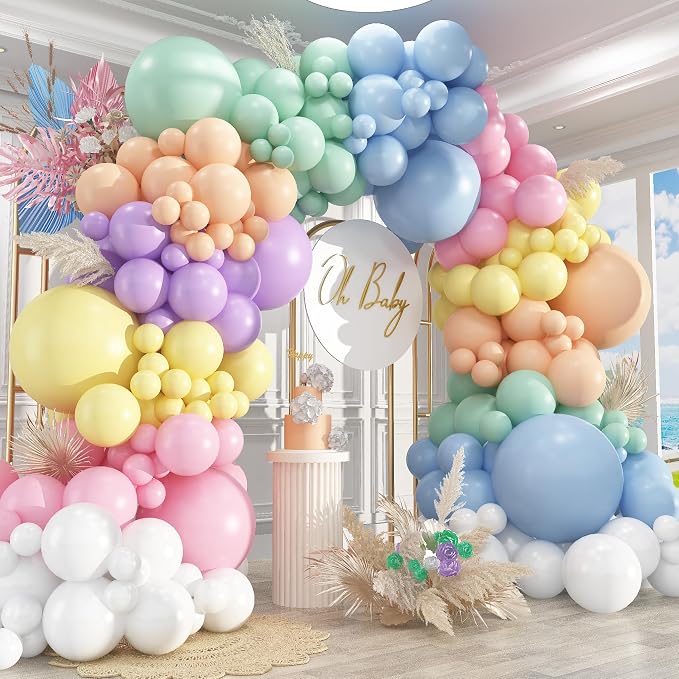 412pcs Pastel Balloon Garland Arch Kit 18 12 10 5 Inch Different Sizes Macaron by PAXILE