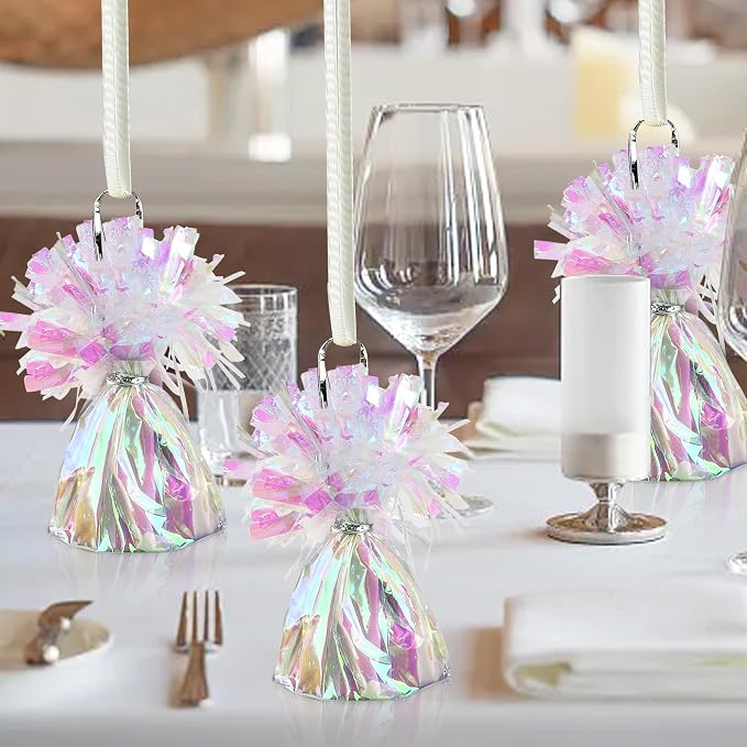 16 PCS Metallic Wrapped Balloon Weights Opalescent Heavy Balloon Weight - Image 4
