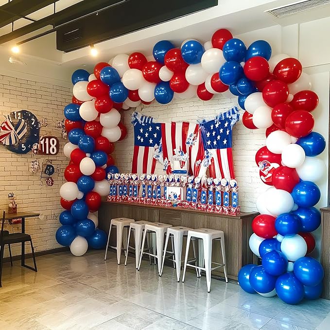 Red White Blue Balloon Arch, Patriotic Decorations - Image 8