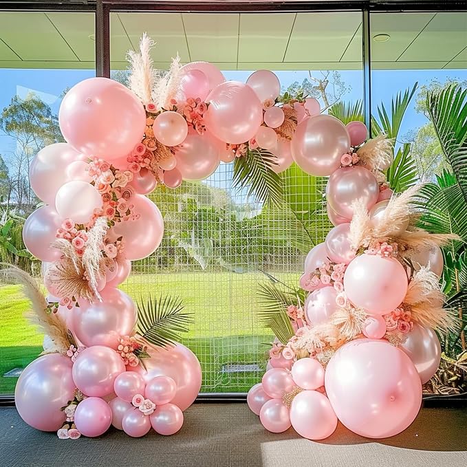 Double Stuffed Pearl Dusty Pink Balloon Garland Arch Kit | 18/12/10/5inch by Unknown