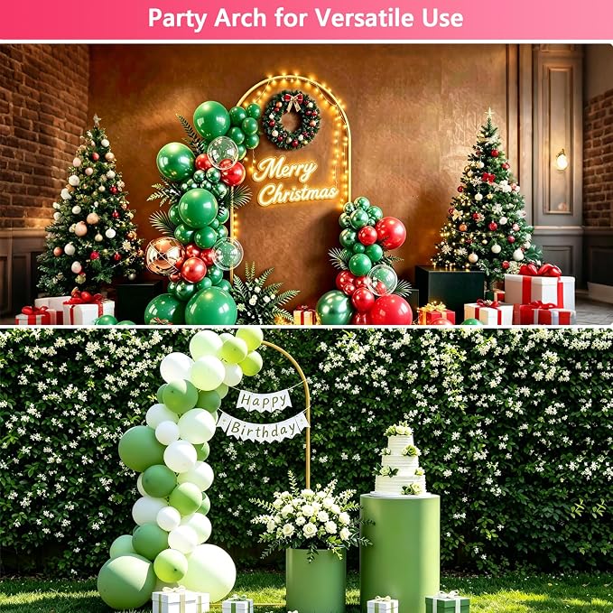 6 FT Metal Arch Backdrop Stand, Party Balloon Arch Stand | Dustproof caps - Image 7
