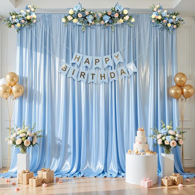 20x10ft Blue Glitter Backdrop Curtain - Image 7