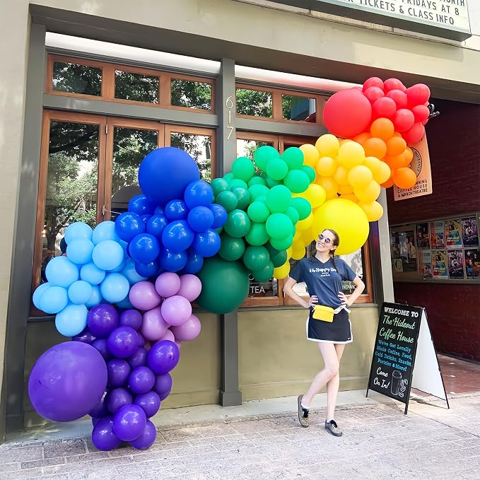 Voircoloria 134pcs Rainbow Balloons Garland Arch Kit, 18 12 10 5 Inch | - Image 8