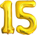 FIROMI 15 Number Balloons Gold Big Foil Mylar 51 Balloon Numbers 40-inch | by Firomi
