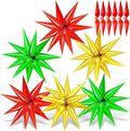 72 PCS Gold Red Green Star Balloons, Spike Balloons by GCTWFYK