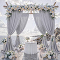 10 ft x 10 ft Wrinkle Free Silver Backdrop Curtain by Outpain